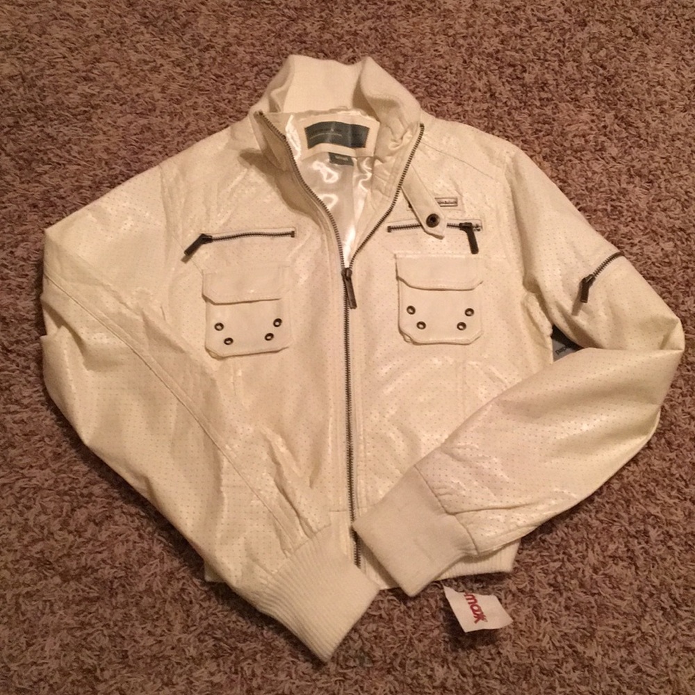 Paper denim and cloth pleather jacket